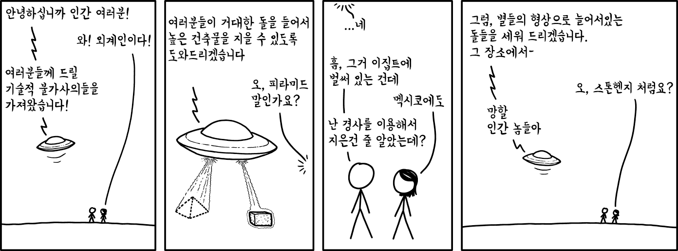 잠깐 거기 있어보세요. 다른 불가사의를 상의 해 볼게요. 혹시 톱니바퀴 뭉치는 분석 끝나셨나요? 네? 젠장.